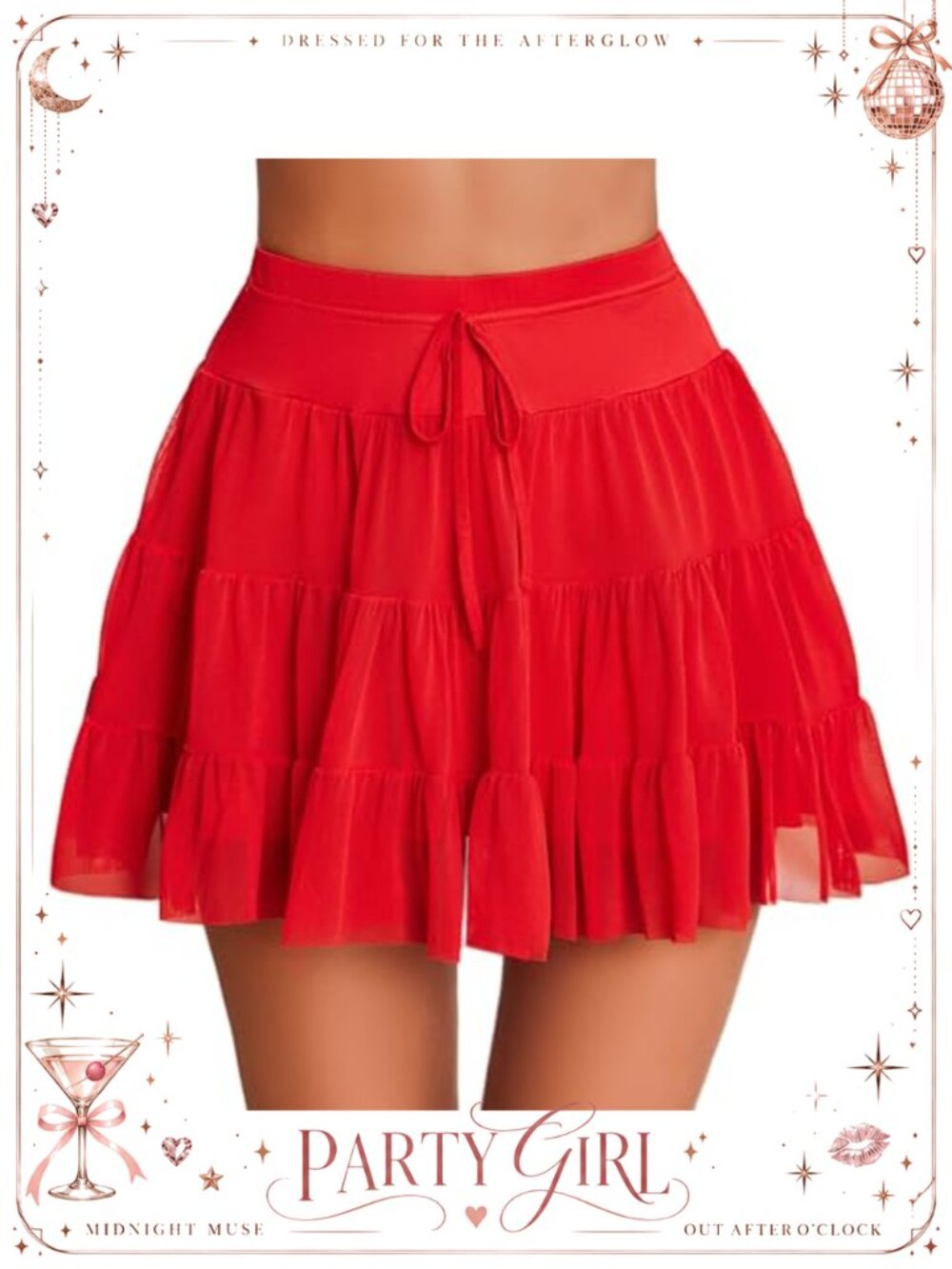 Mesh Mini Skirt High Rise Ruffle Tiered Flowy Lingerie Skirt